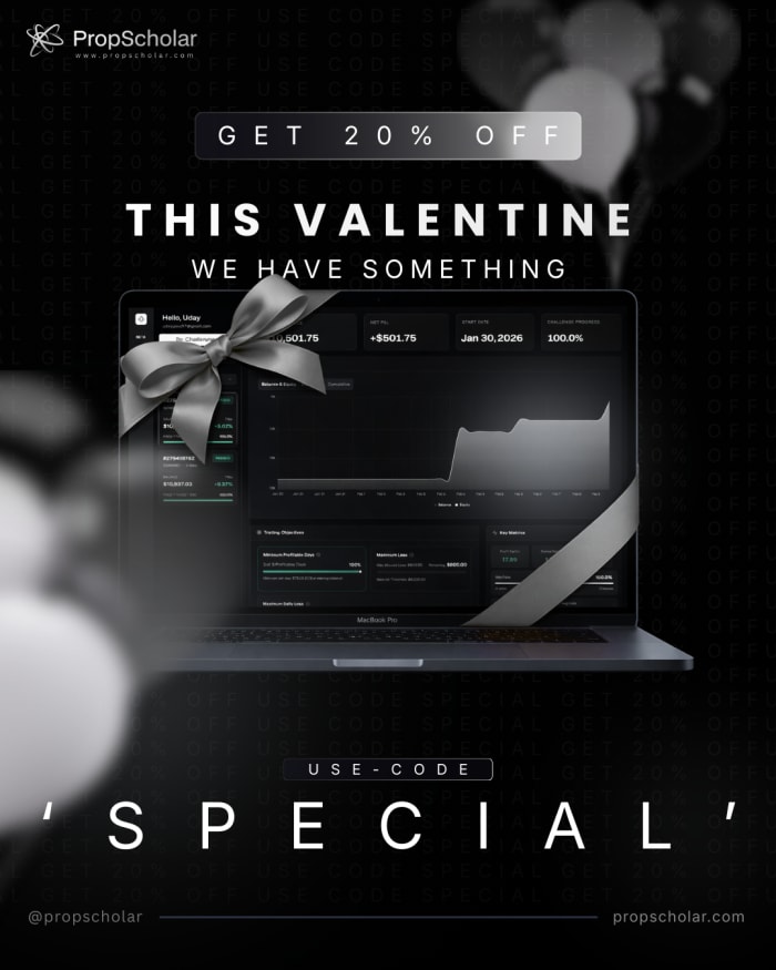 PropScholar Valentine Discount 2026: Get 20% Off All Evaluations